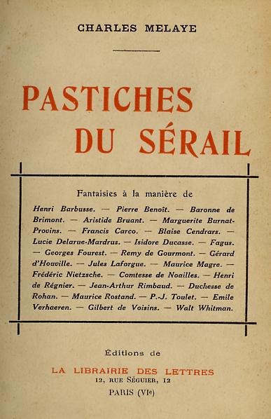 Pastiches du s&eacute;rail.